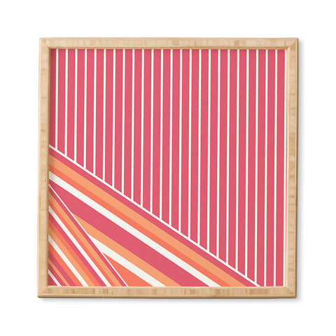Sheila Wenzel-Ganny Pink Coral Stripes Framed Wall Art