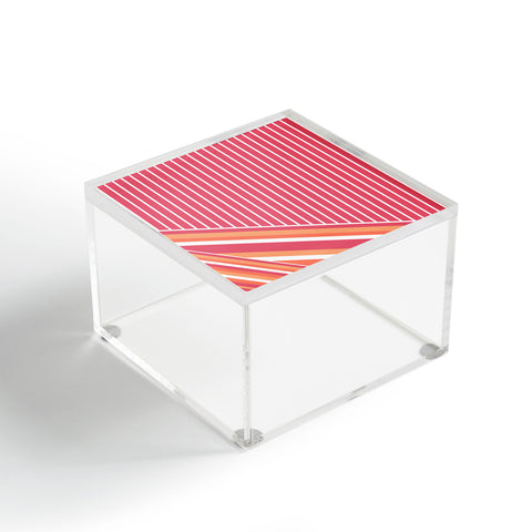 Sheila Wenzel-Ganny Pink Coral Stripes Acrylic Box