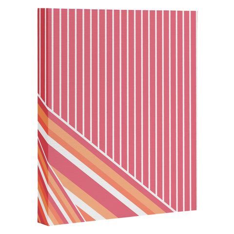Sheila Wenzel-Ganny Pink Coral Stripes Art Canvas