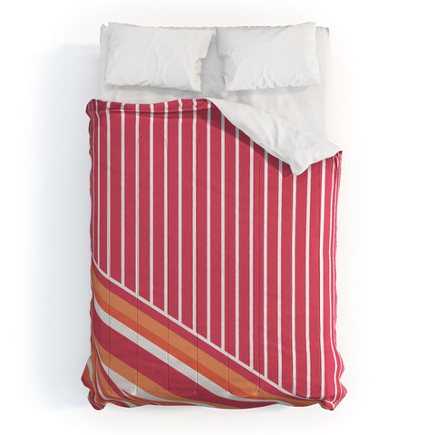 Sheila Wenzel-Ganny Pink Coral Stripes Comforter