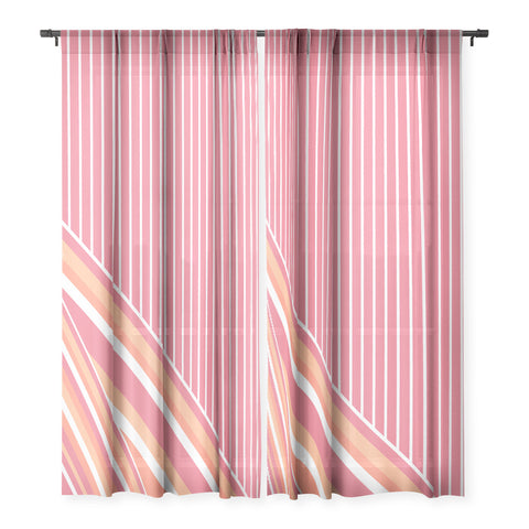 Sheila Wenzel-Ganny Pink Coral Stripes Sheer Non Repeat