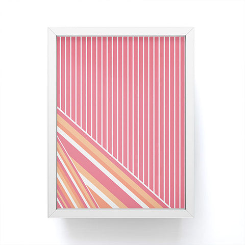 Sheila Wenzel-Ganny Pink Coral Stripes Framed Mini Art Print