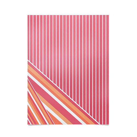 Sheila Wenzel-Ganny Pink Coral Stripes Poster