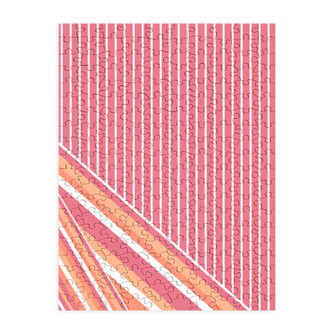 Sheila Wenzel-Ganny Pink Coral Stripes Puzzle