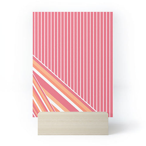 Sheila Wenzel-Ganny Pink Coral Stripes Mini Art Print