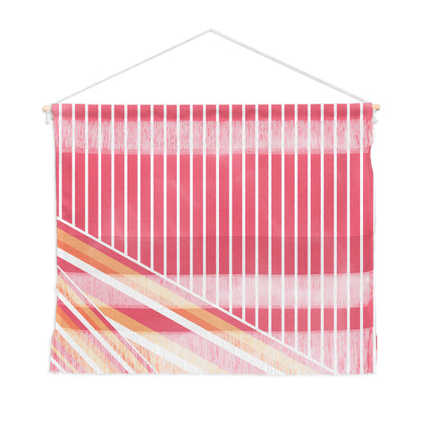 Sheila Wenzel-Ganny Pink Coral Stripes Wall Hanging Landscape