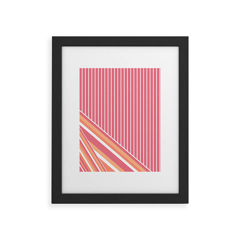 Sheila Wenzel-Ganny Pink Coral Stripes Framed Art Print