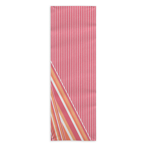 Sheila Wenzel-Ganny Pink Coral Stripes Yoga Towel