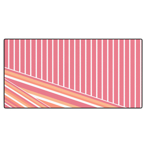 Sheila Wenzel-Ganny Pink Coral Stripes Desk Mat