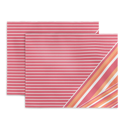 Sheila Wenzel-Ganny Pink Coral Stripes Placemat