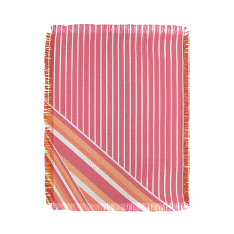 Sheila Wenzel-Ganny Pink Coral Stripes Throw Blanket