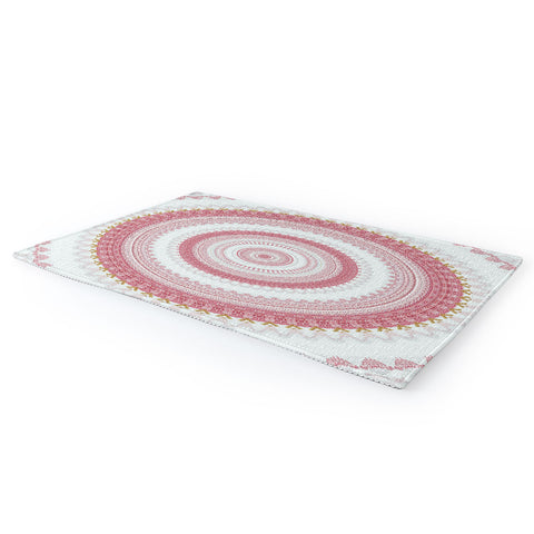 Sheila Wenzel-Ganny Pink Glitter Stone Mandala Area Rug