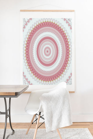 Sheila Wenzel-Ganny Pink Glitter Stone Mandala Art Print And Hanger