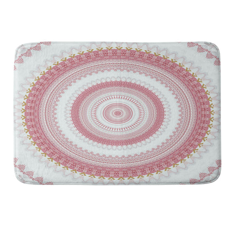 Sheila Wenzel-Ganny Pink Glitter Stone Mandala Memory Foam Bath Mat