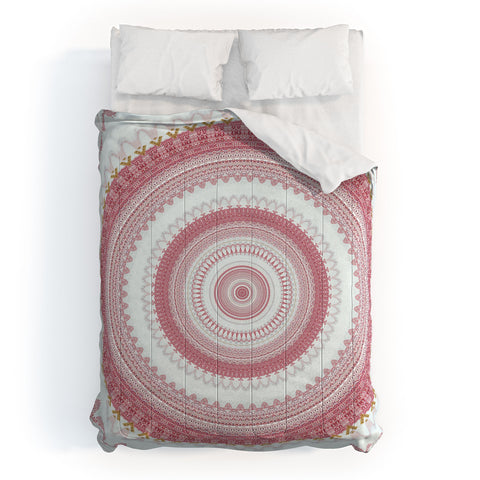 Sheila Wenzel-Ganny Pink Glitter Stone Mandala Comforter