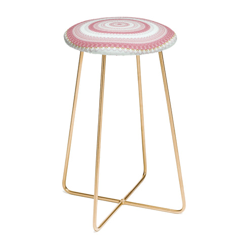 Sheila Wenzel-Ganny Pink Glitter Stone Mandala Counter Stool