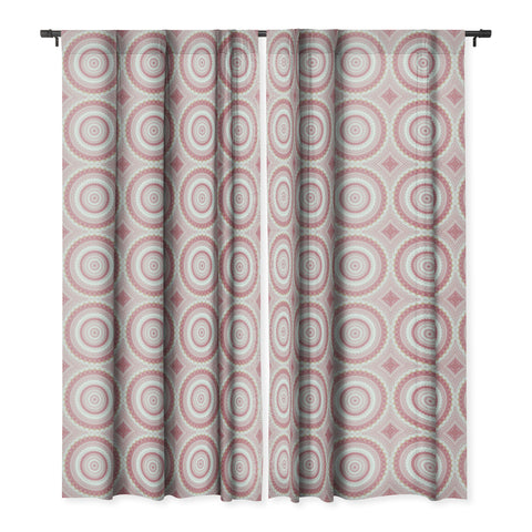 Sheila Wenzel-Ganny Pink Glitter Stone Mandala Blackout Window Curtain