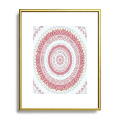 Sheila Wenzel-Ganny Pink Glitter Stone Mandala Metal Framed Art Print