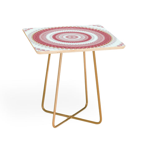 Sheila Wenzel-Ganny Pink Glitter Stone Mandala Side Table