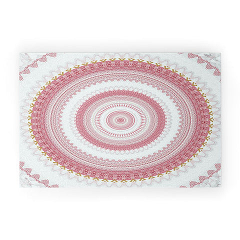 Sheila Wenzel-Ganny Pink Glitter Stone Mandala Welcome Mat