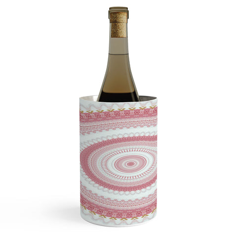 Sheila Wenzel-Ganny Pink Glitter Stone Mandala Wine Chiller