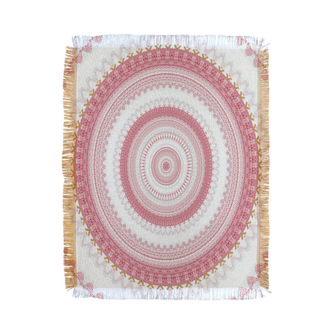 Sheila Wenzel-Ganny Pink Glitter Stone Mandala Throw Blanket