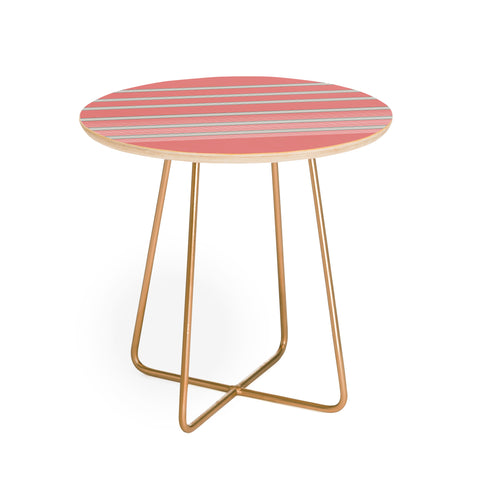 Sheila Wenzel-Ganny Pink Ombre Stripes Round Side Table
