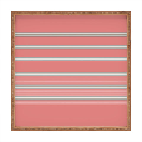 Sheila Wenzel-Ganny Pink Ombre Stripes Square Tray