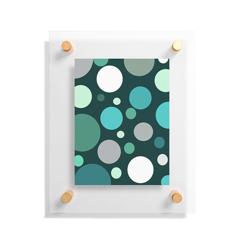 Sheila Wenzel-Ganny Polka DOT Green Blues Floating Acrylic Print