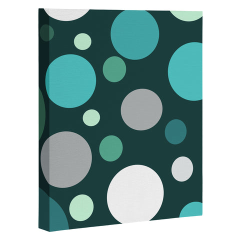 Sheila Wenzel-Ganny Polka DOT Green Blues Art Canvas