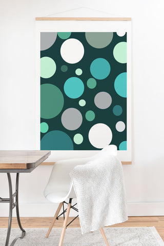 Sheila Wenzel-Ganny Polka DOT Green Blues Art Print And Hanger