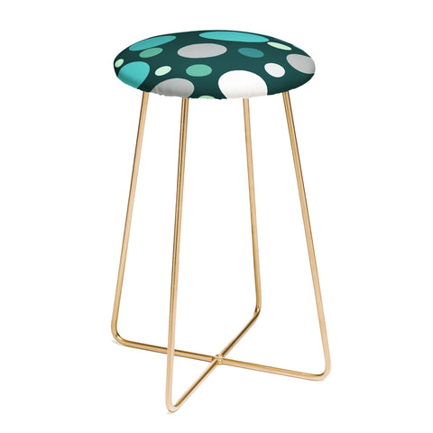Sheila Wenzel-Ganny Polka DOT Green Blues Counter Stool