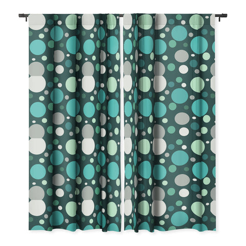 Sheila Wenzel-Ganny Polka DOT Green Blues Blackout Window Curtain