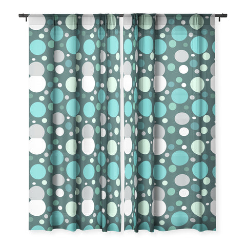 Sheila Wenzel-Ganny Polka DOT Green Blues Sheer Window Curtain