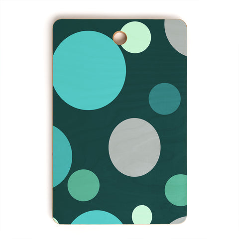 Sheila Wenzel-Ganny Polka DOT Green Blues Cutting Board Rectangle