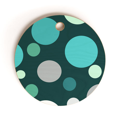 Sheila Wenzel-Ganny Polka DOT Green Blues Cutting Board Round