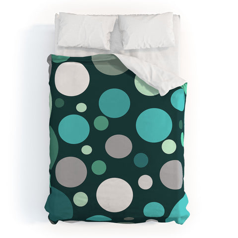 Sheila Wenzel-Ganny Polka DOT Green Blues Duvet Cover