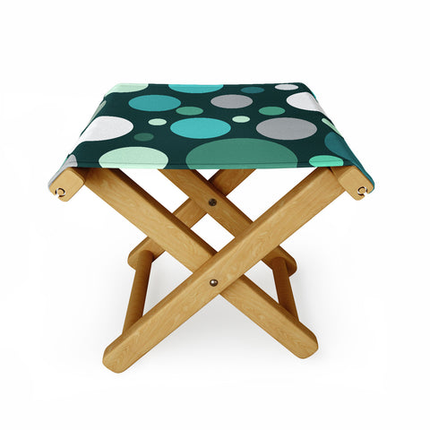 Sheila Wenzel-Ganny Polka DOT Green Blues Folding Stool