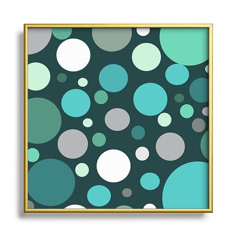 Sheila Wenzel-Ganny Polka DOT Green Blues Metal Square Framed Art Print