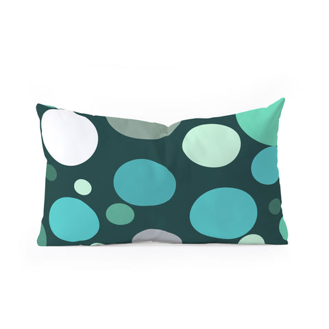 Sheila Wenzel-Ganny Polka DOT Green Blues Oblong Throw Pillow