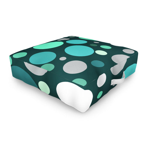 Sheila Wenzel-Ganny Polka DOT Green Blues Outdoor Floor Cushion