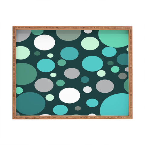 Sheila Wenzel-Ganny Polka DOT Green Blues Rectangular Tray