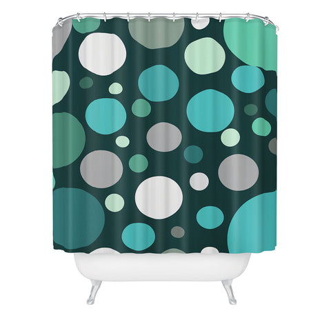 Sheila Wenzel-Ganny Polka DOT Green Blues Shower Curtain