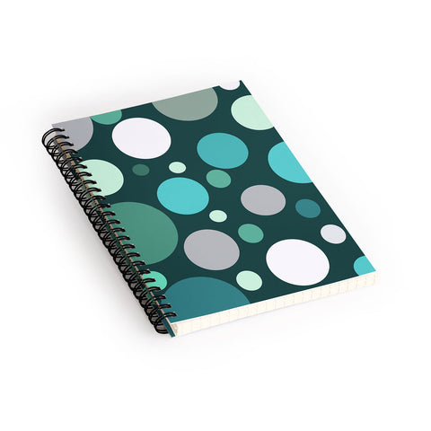 Sheila Wenzel-Ganny Polka DOT Green Blues Spiral Notebook
