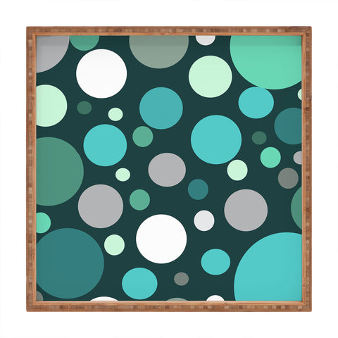 Sheila Wenzel-Ganny Polka DOT Green Blues Square Tray