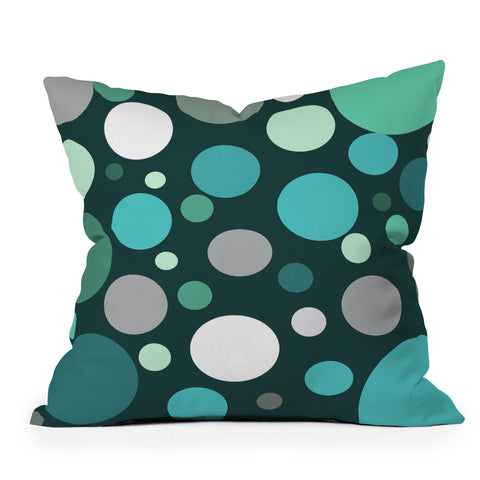 Sheila Wenzel-Ganny Polka DOT Green Blues Throw Pillow
