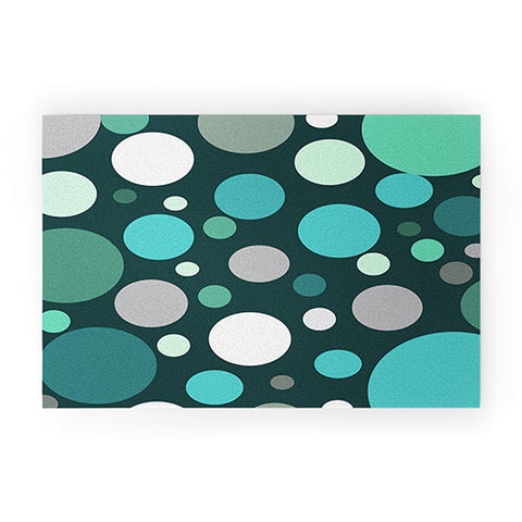Sheila Wenzel-Ganny Polka DOT Green Blues Welcome Mat