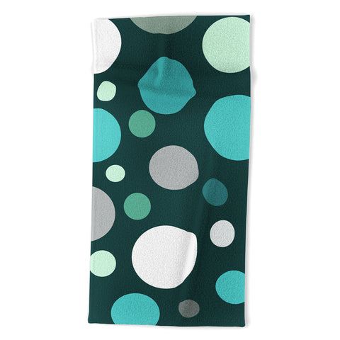 Sheila Wenzel-Ganny Polka DOT Green Blues Beach Towel