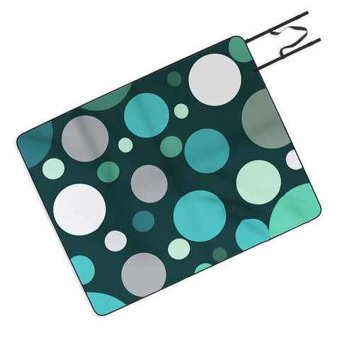 Sheila Wenzel-Ganny Polka DOT Green Blues Picnic Blanket
