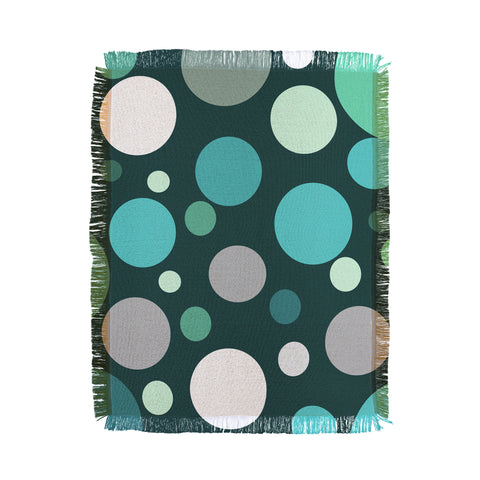 Sheila Wenzel-Ganny Polka DOT Green Blues Throw Blanket
